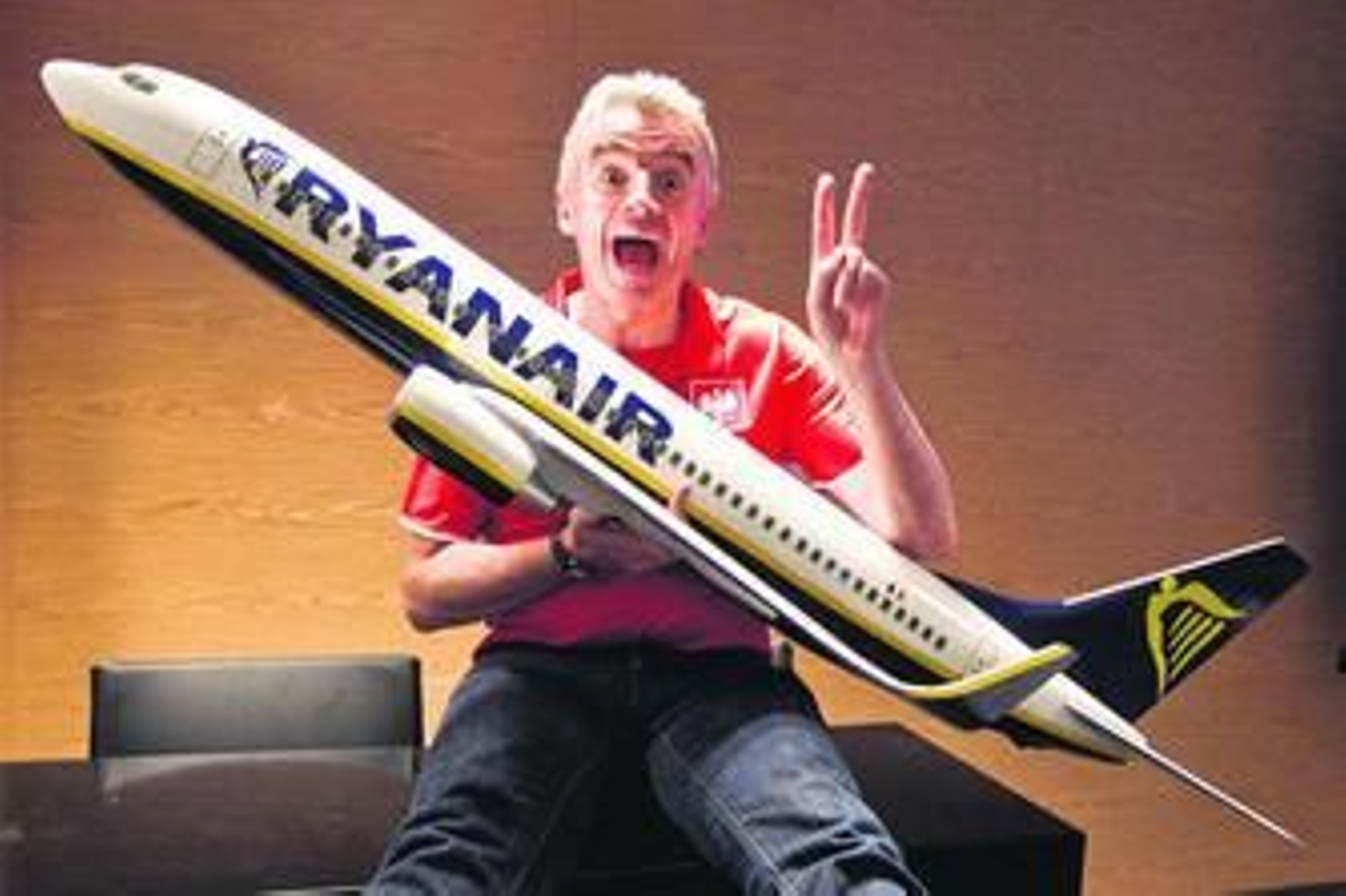 El presidente de Ryanair  Michael O'Leary, en una rueda de prensa celebrada hace dos semanas en Polonia.