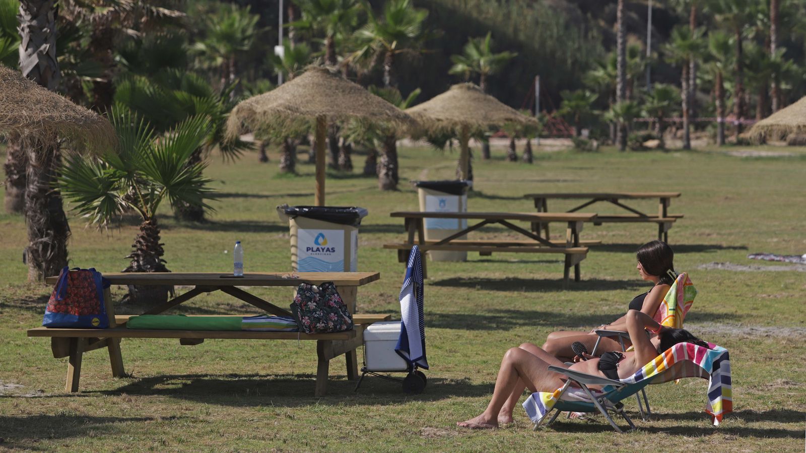 Fotos de la  la nueva zona de merendero y la playa canina en La Concha