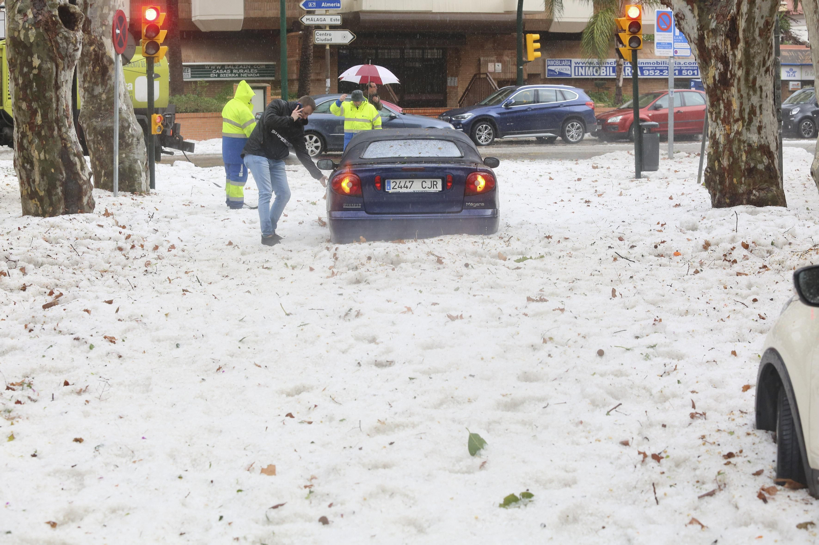 Fotos de la fuerte granizada registrada en Málaga