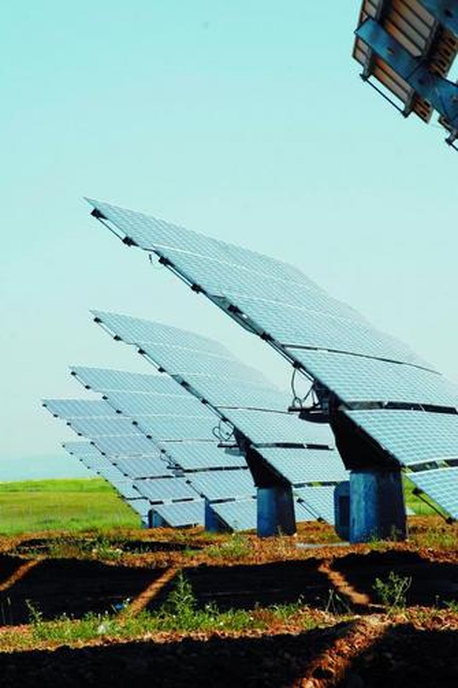 Detalle de unas placas solares.