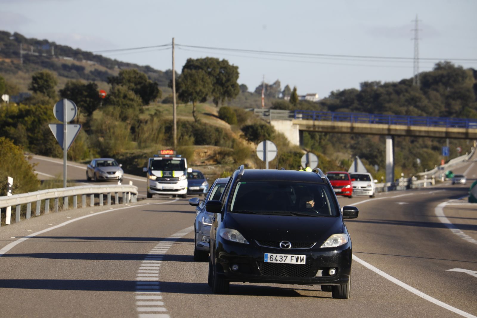 Las fotografías de la marcha lenta entre Córdoba y Badajoz para exigir la autovía A-81