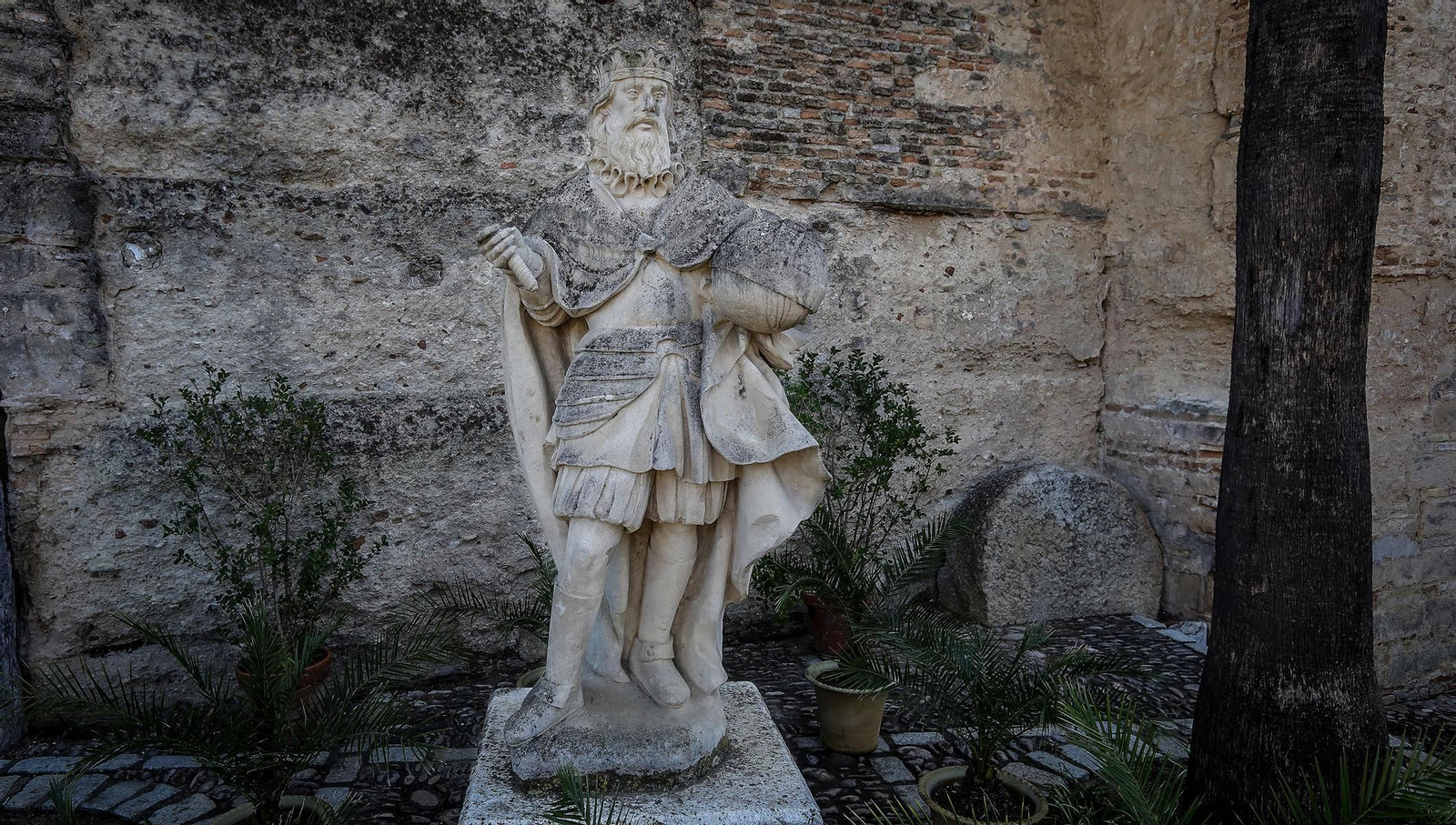 Alfonso X 'El Sabio' 'posa' para la entrevista en el Alcázar.
