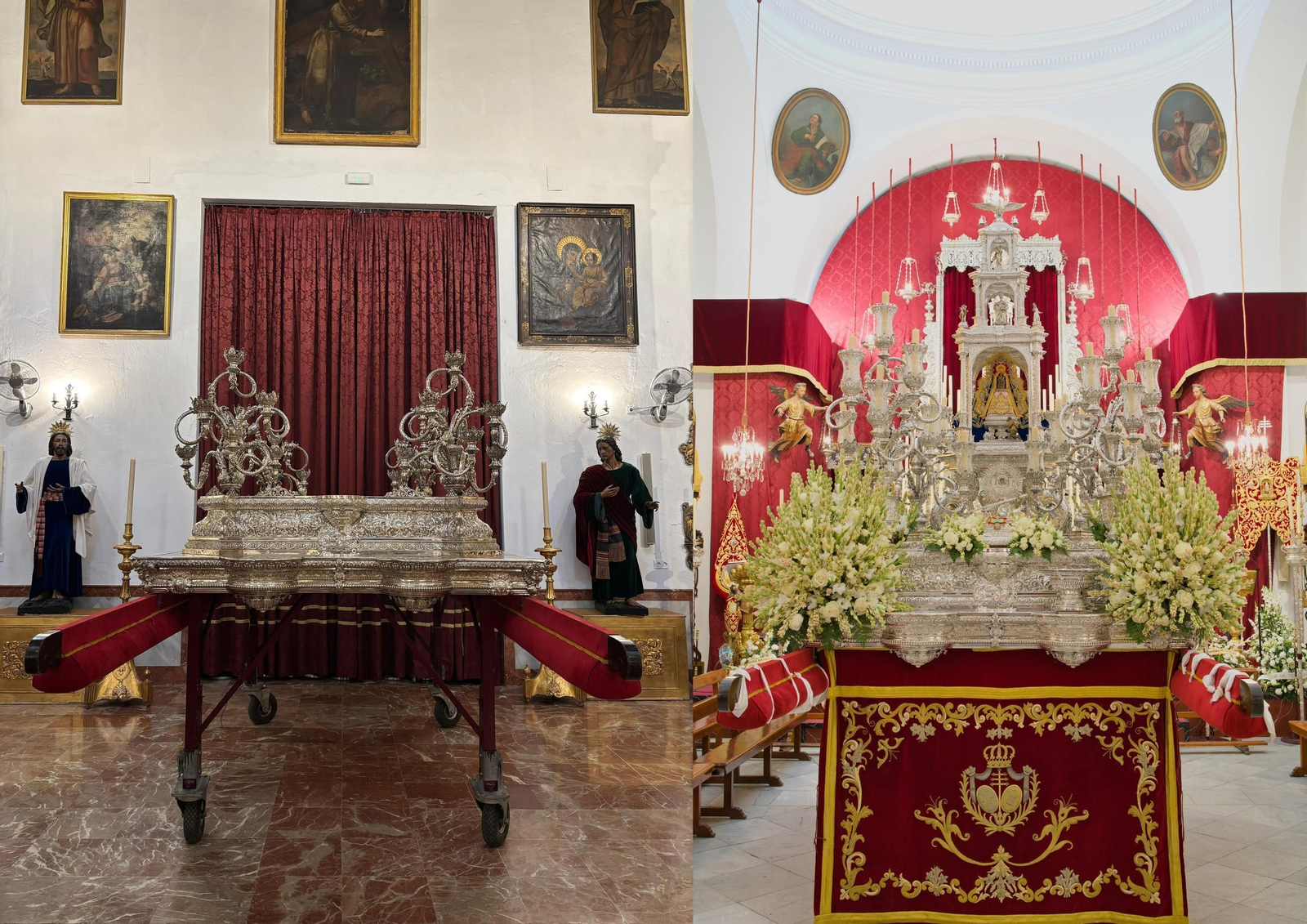 Las andas ya se encuentran en la calle Santiago