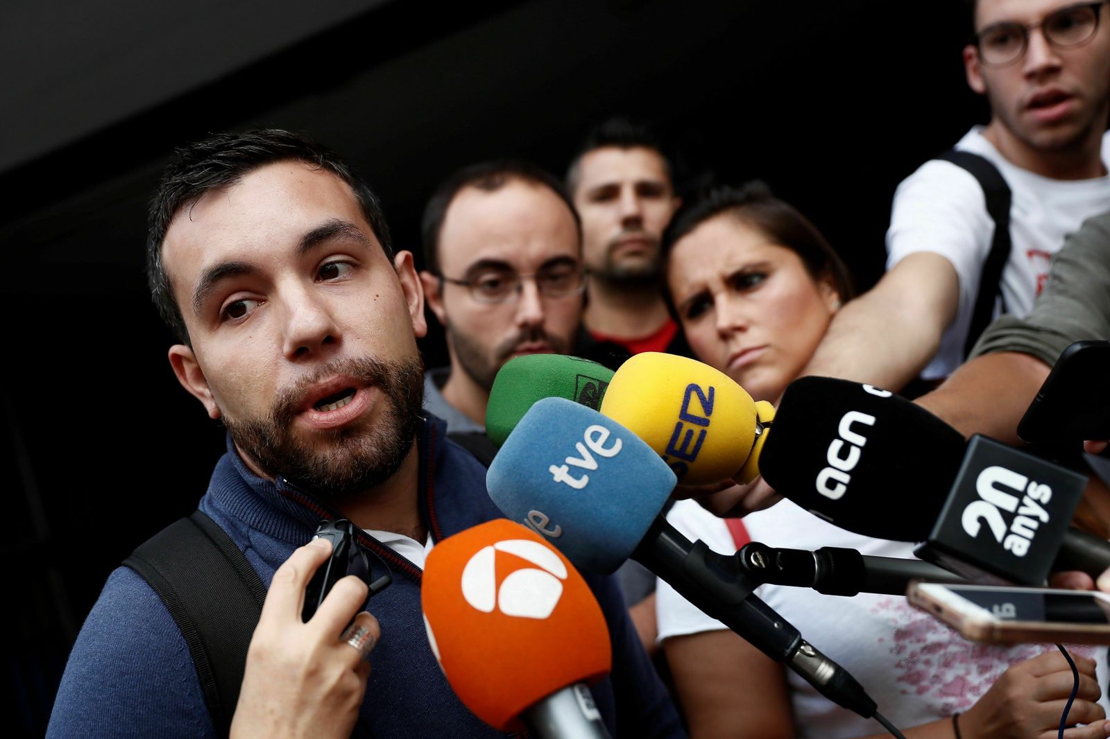 El miembro de la sección sindical Sitcpla, Matías Nicolás Pavesi, antes de la reunión con Ryanair.