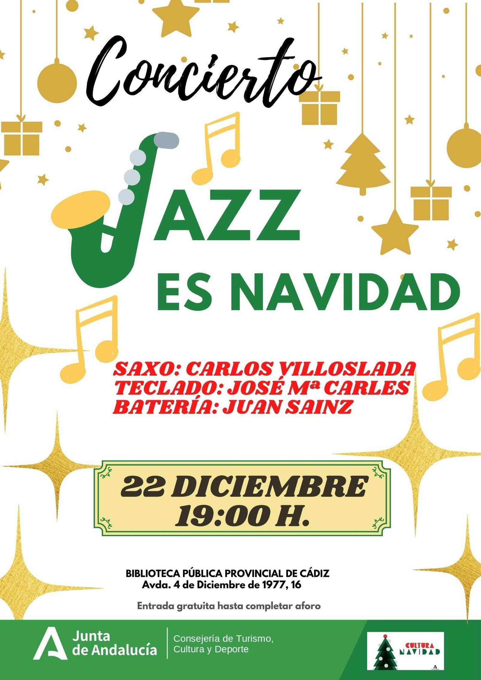 Cartel del concierto Jazz es Navidad.