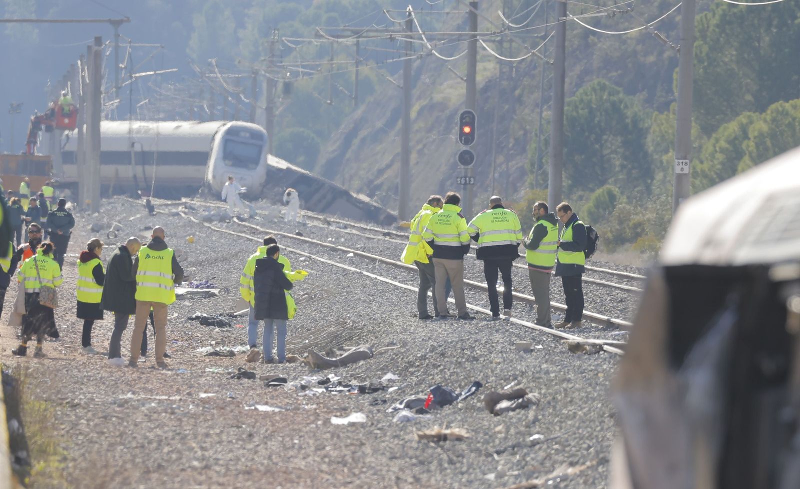 Estado del tren Alvia siniestrado.