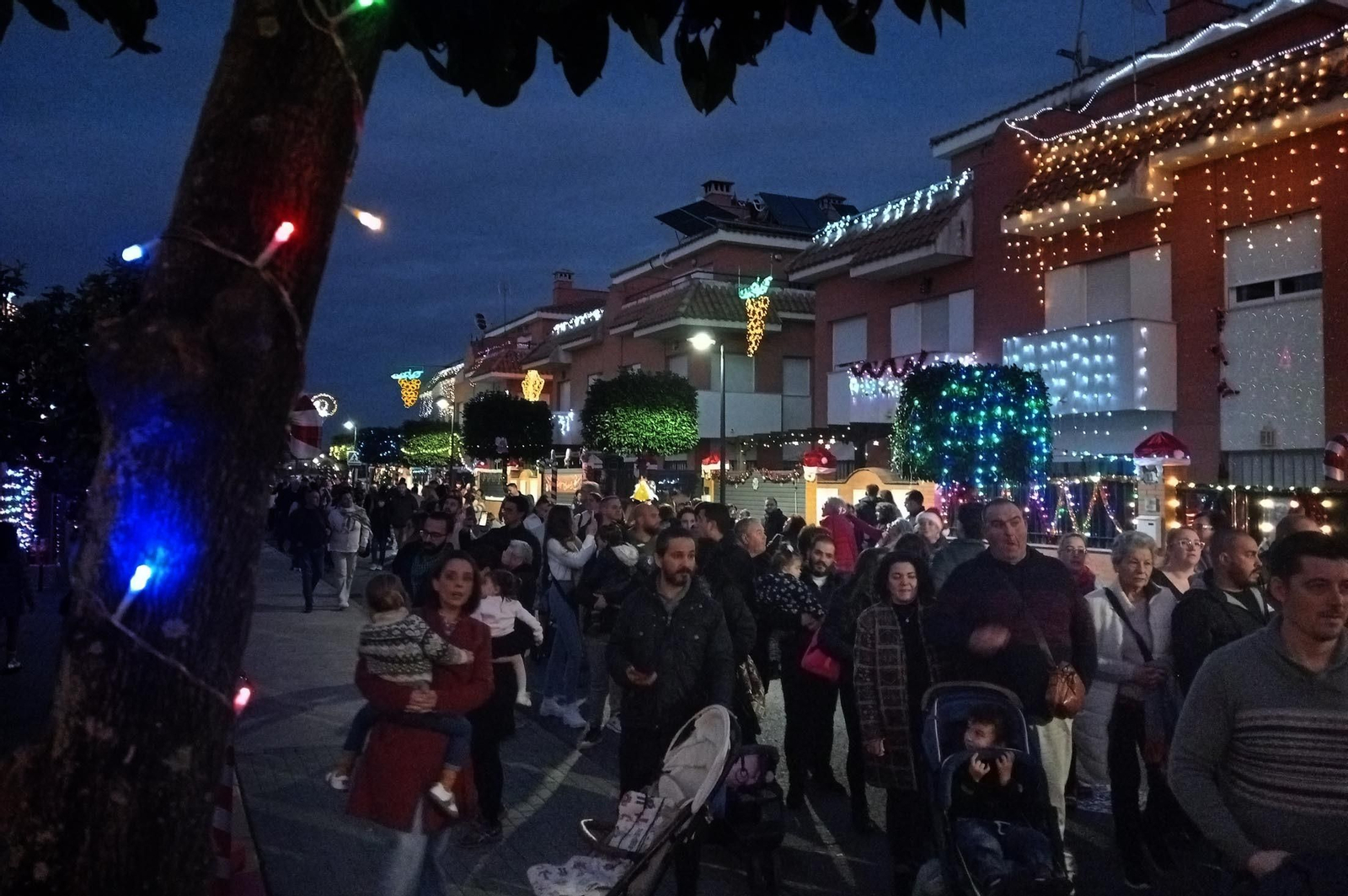 Imágenes de la calle del Grinch de Corrales, Huelva