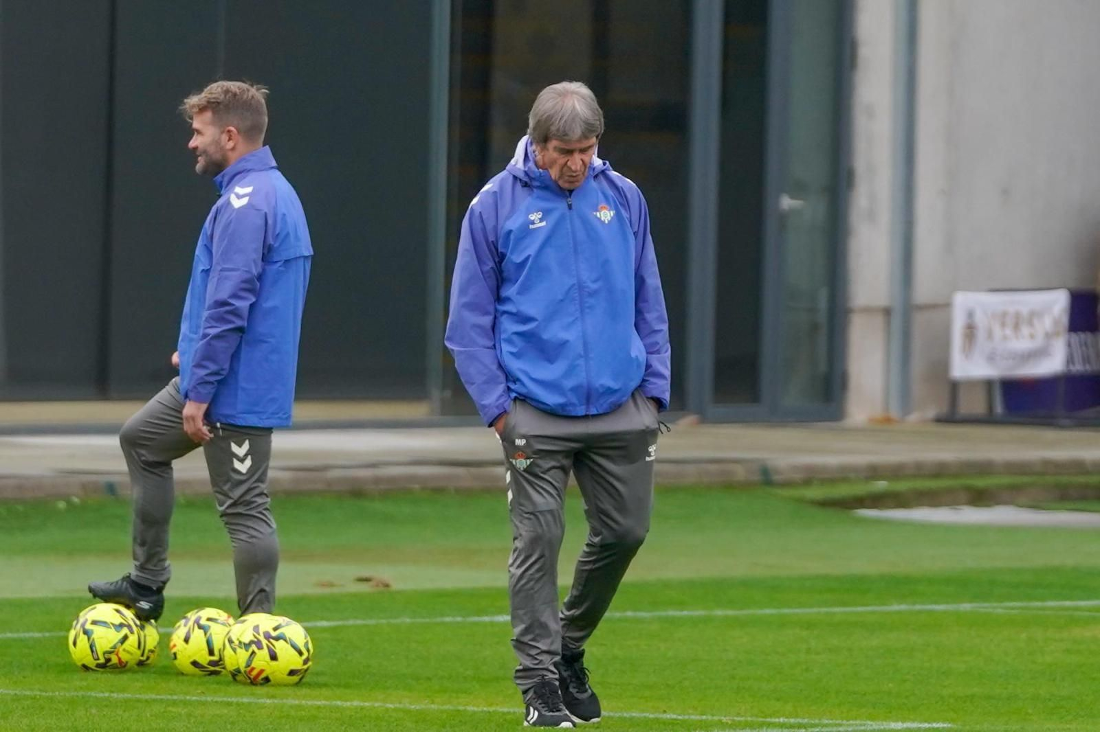 Pellegrini, en un momento del entrenamiento de este viernes.