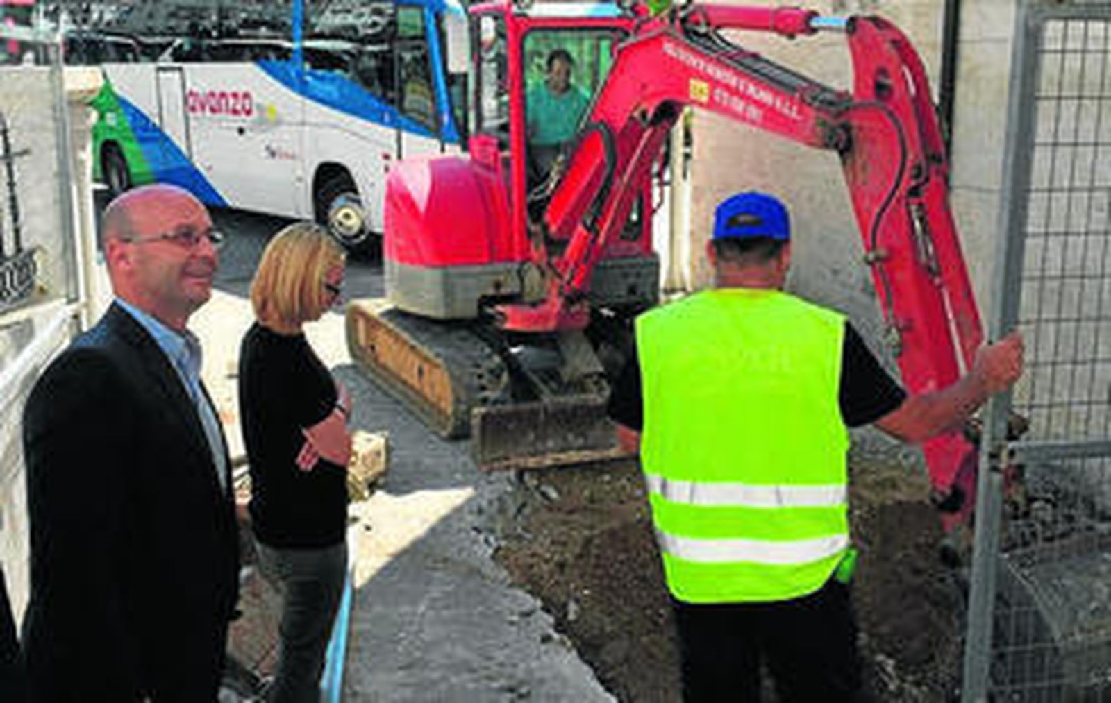 Ayer, en el momento de empezar las obras.