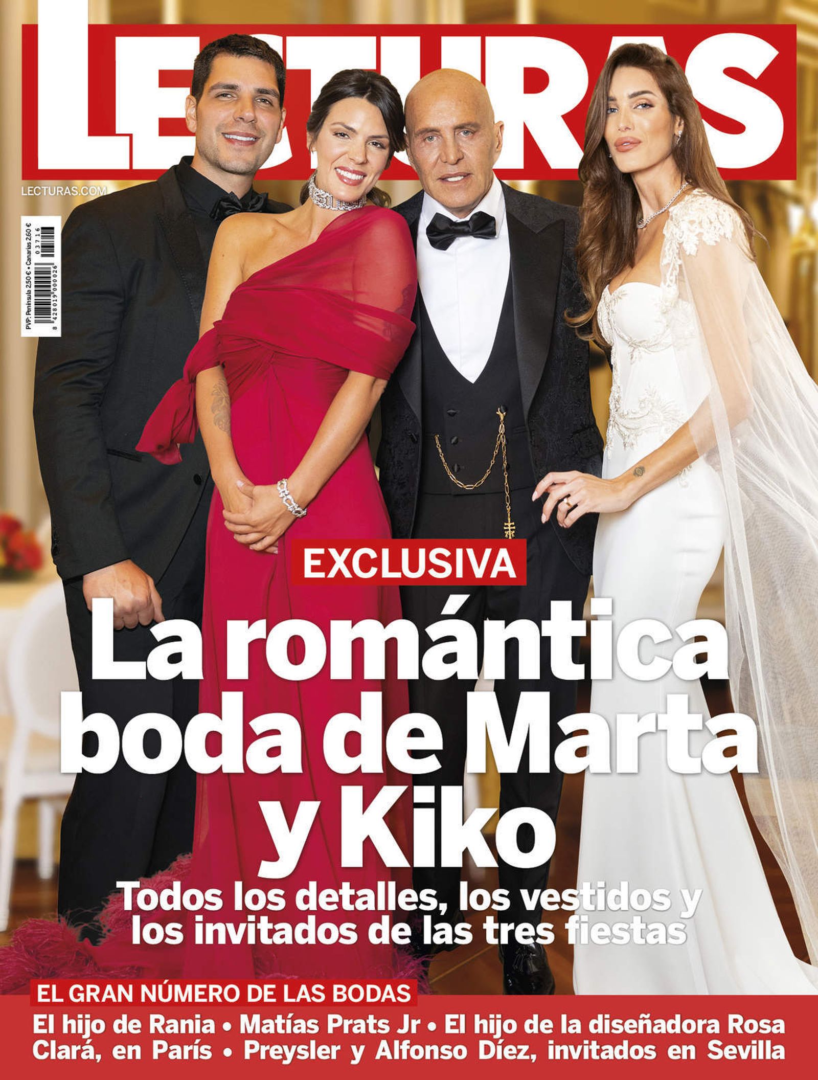 Portada de Lecturas de este lunes, con Kiko Matamoros y su mujer, Marta López Álamo, posan con los hijos del novio