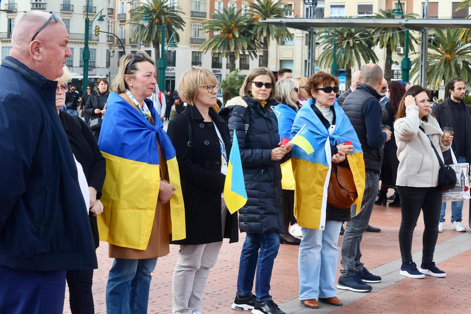 Concentración en Málaga por el segundo aniversario de la invasión de Ucrania