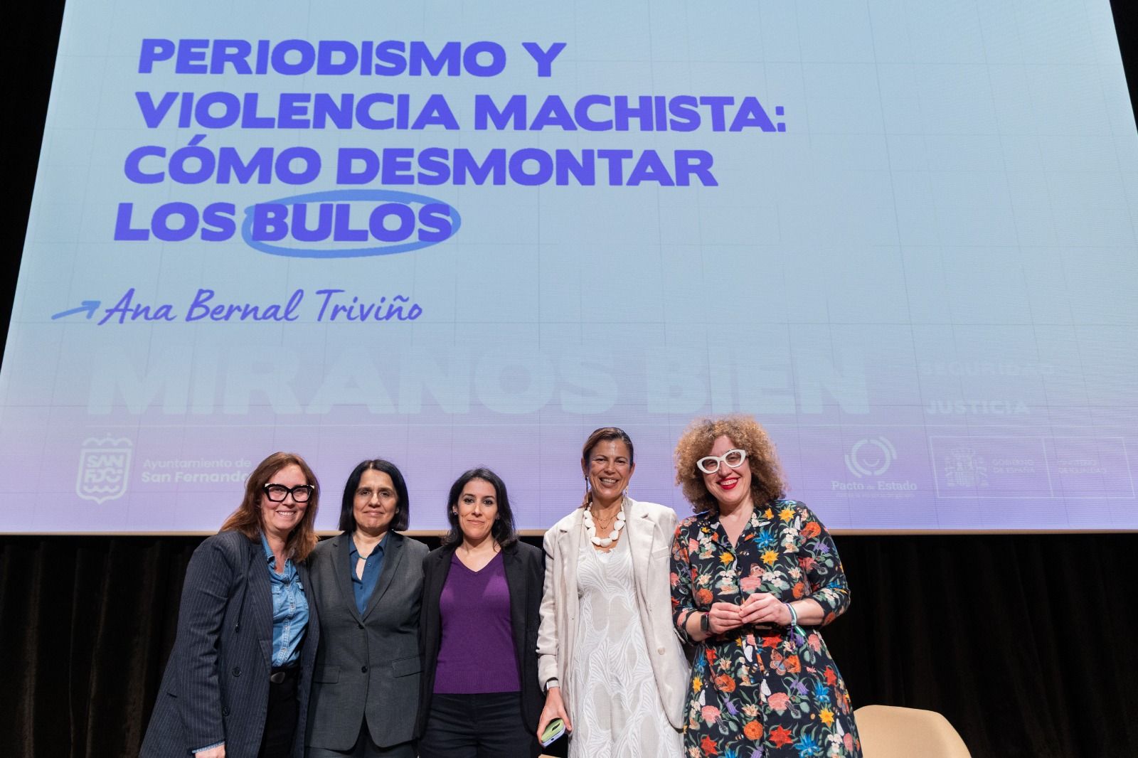 Con Ana Bernal Triviño y Graciela Atencio, en uno de los primeros actos del 8M en San Fernando
