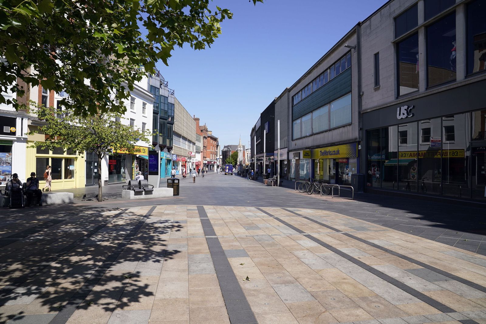 Vista general del mercado de Leicester, casi vacío.