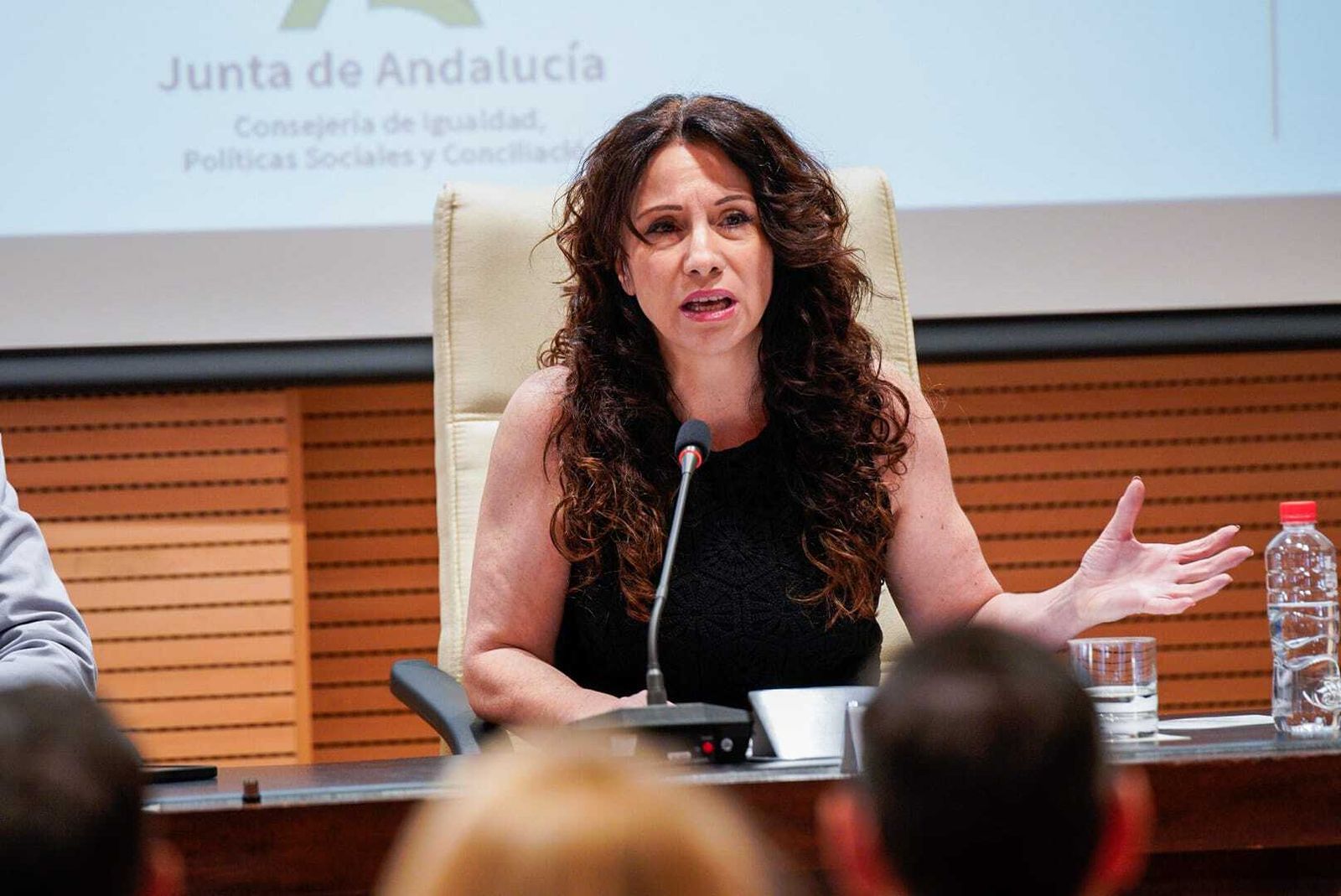 Rocío Ruiz, en la  la jornada ‘Violencia de género en el mundo rural' celebrada en el Campus de Jerez.