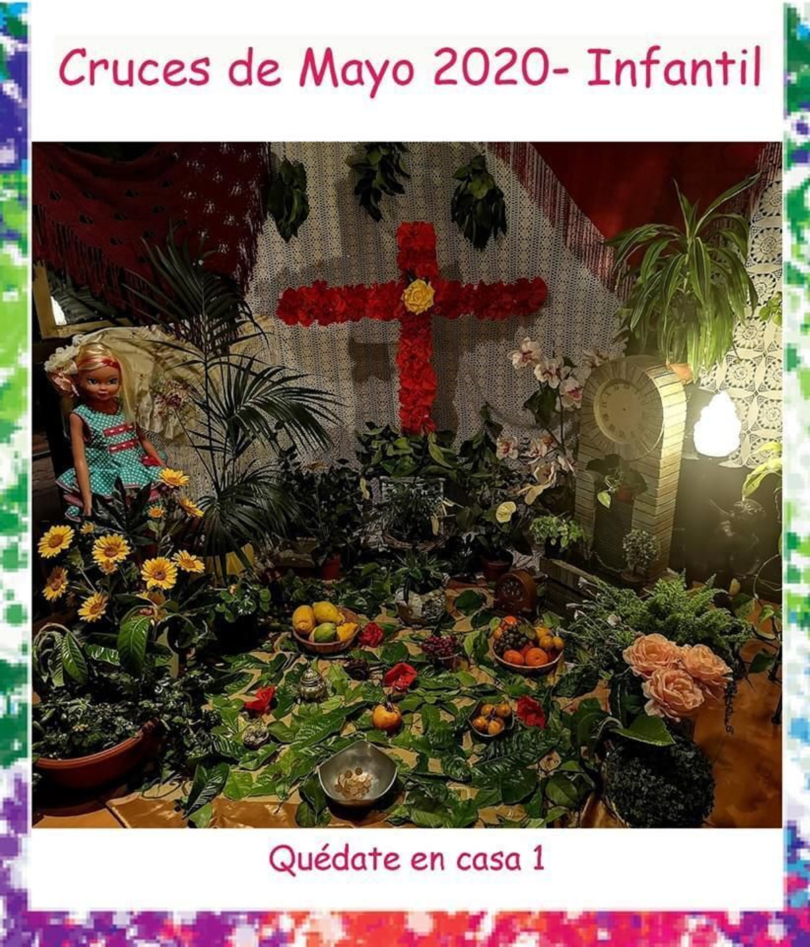 Cruz 'Quédate en casa'.