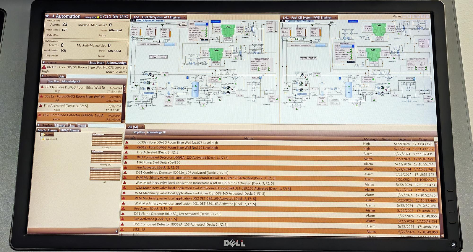 Simulador de la sala de control del motor en el CSMART