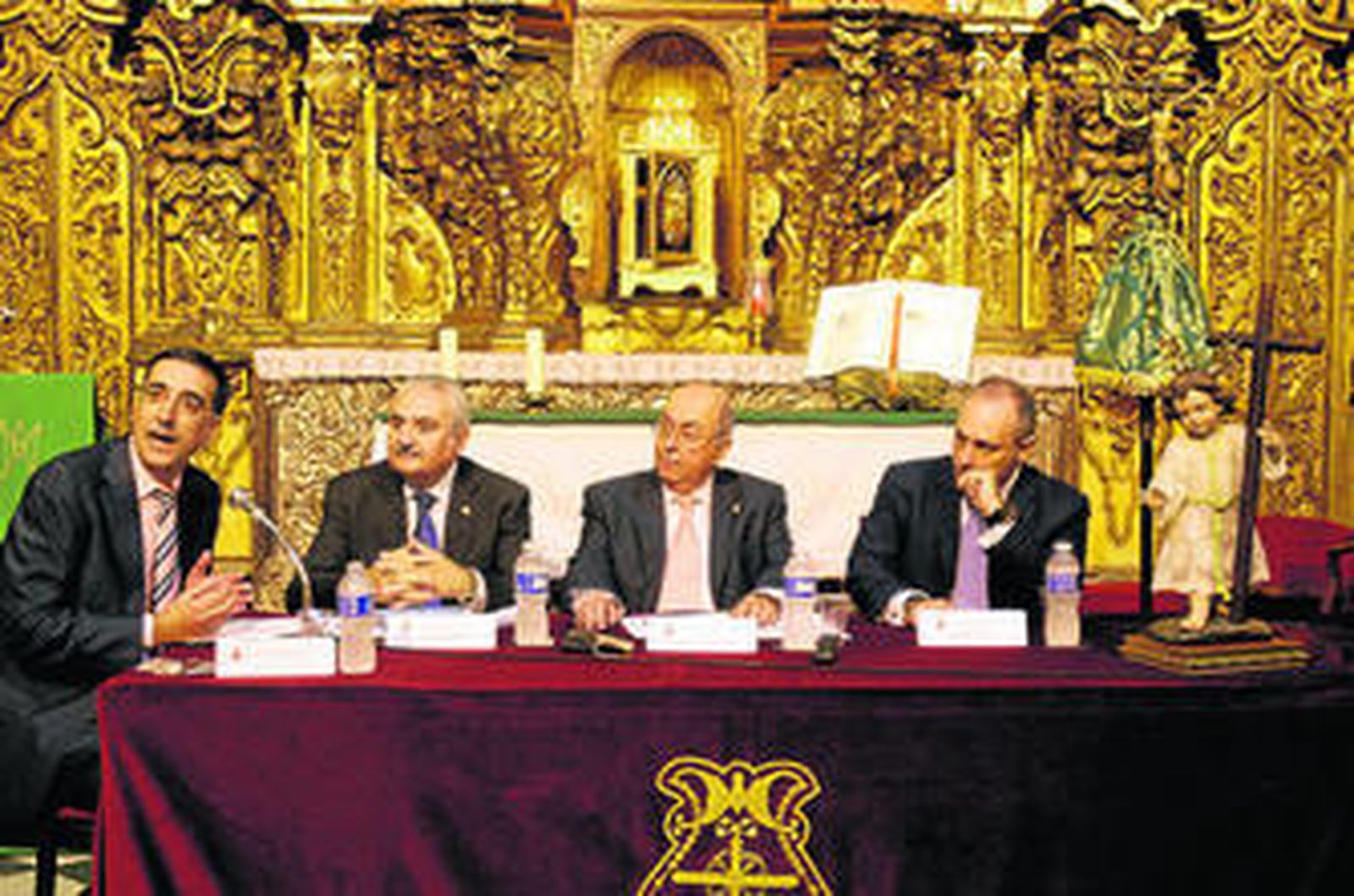 Juan Manzorro, Carlos Bourrellier, Martín José García y Pedro Pérez, ayer en La Pastora.