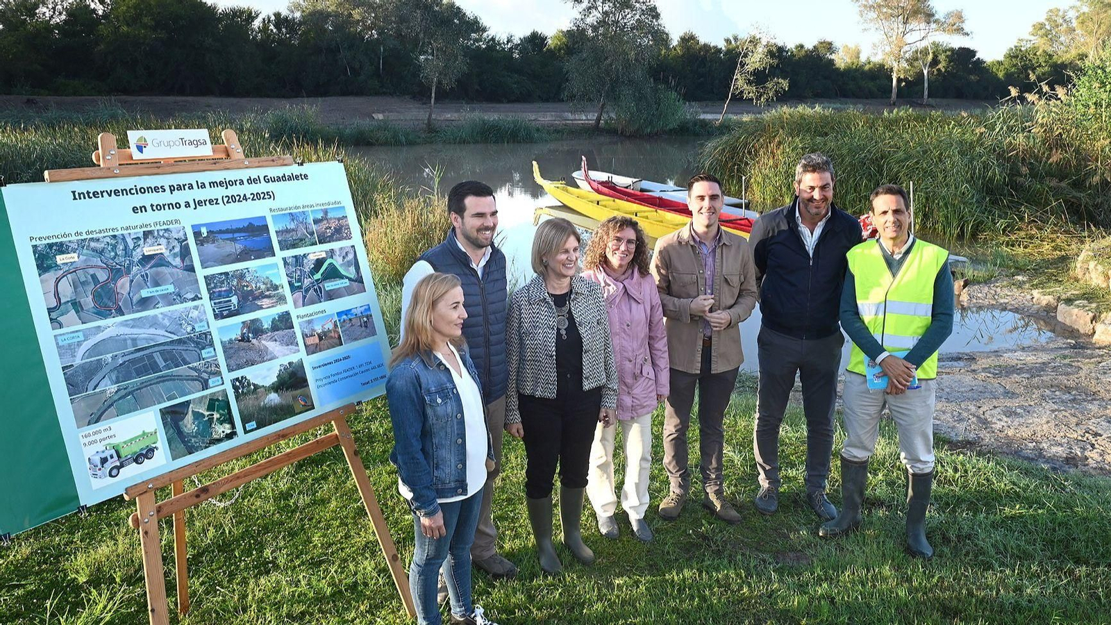 Un momento de la convocatoria junto al río Guadalete.