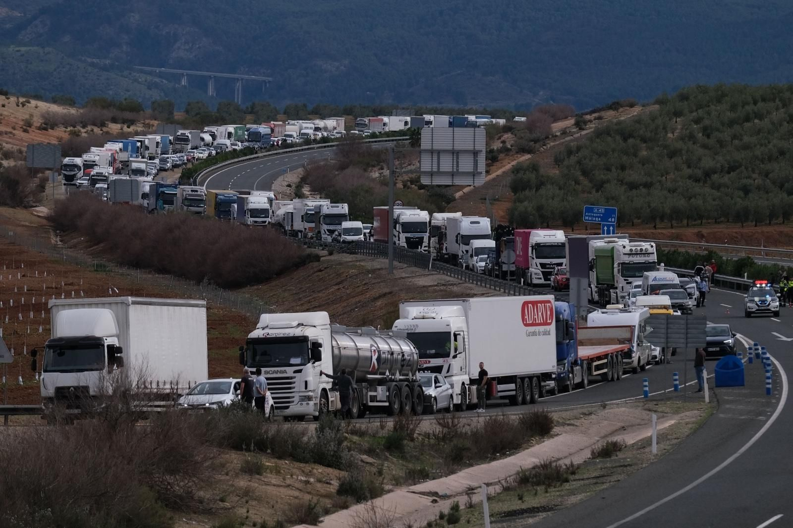 Vista de la A-45, a su paso por Antequera, en una imagen de archivo.