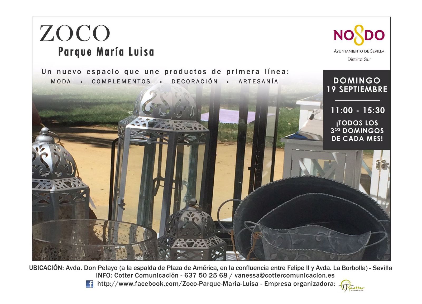 Cartel del zoco del Parque María de este domingo