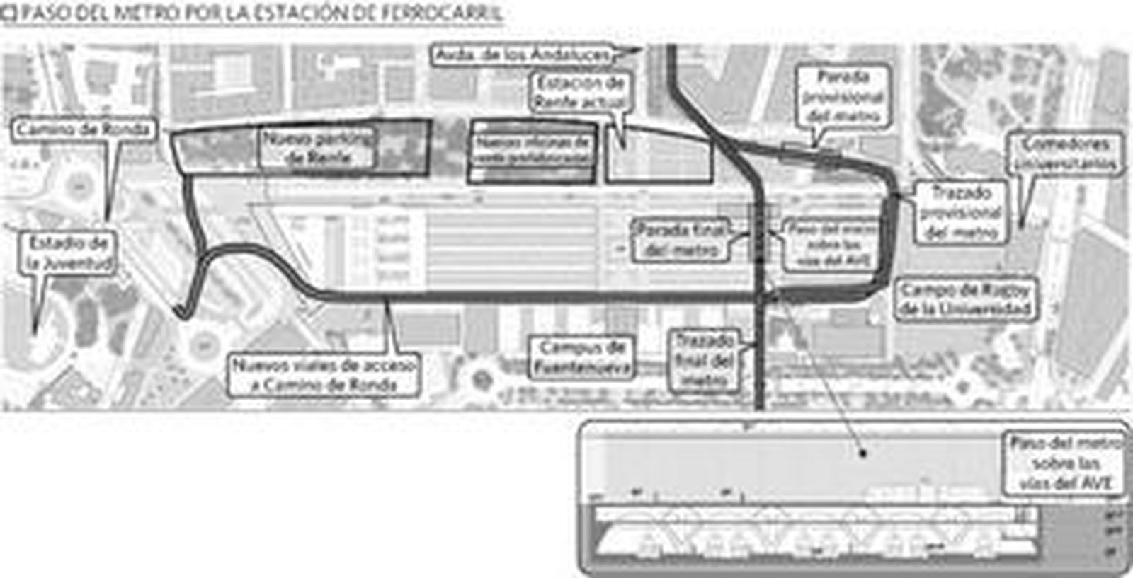 La solución provisional del Metro obligará a trasladar parking y oficinas