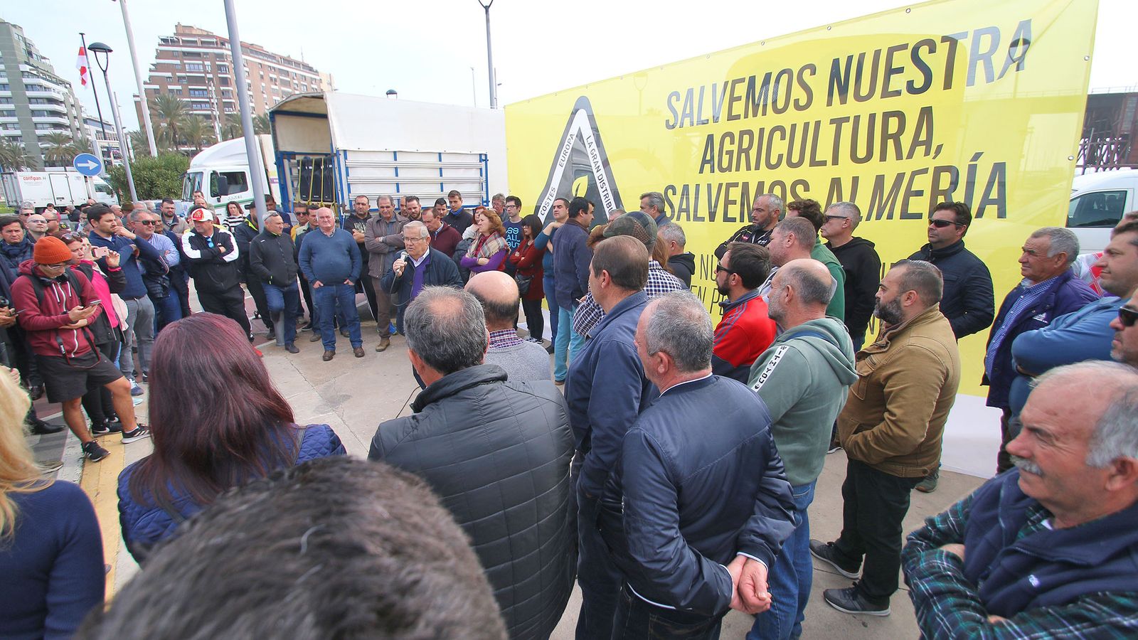 Pascual Soler, presidente de Asaja, denunciando los problemas del campo almeriense.