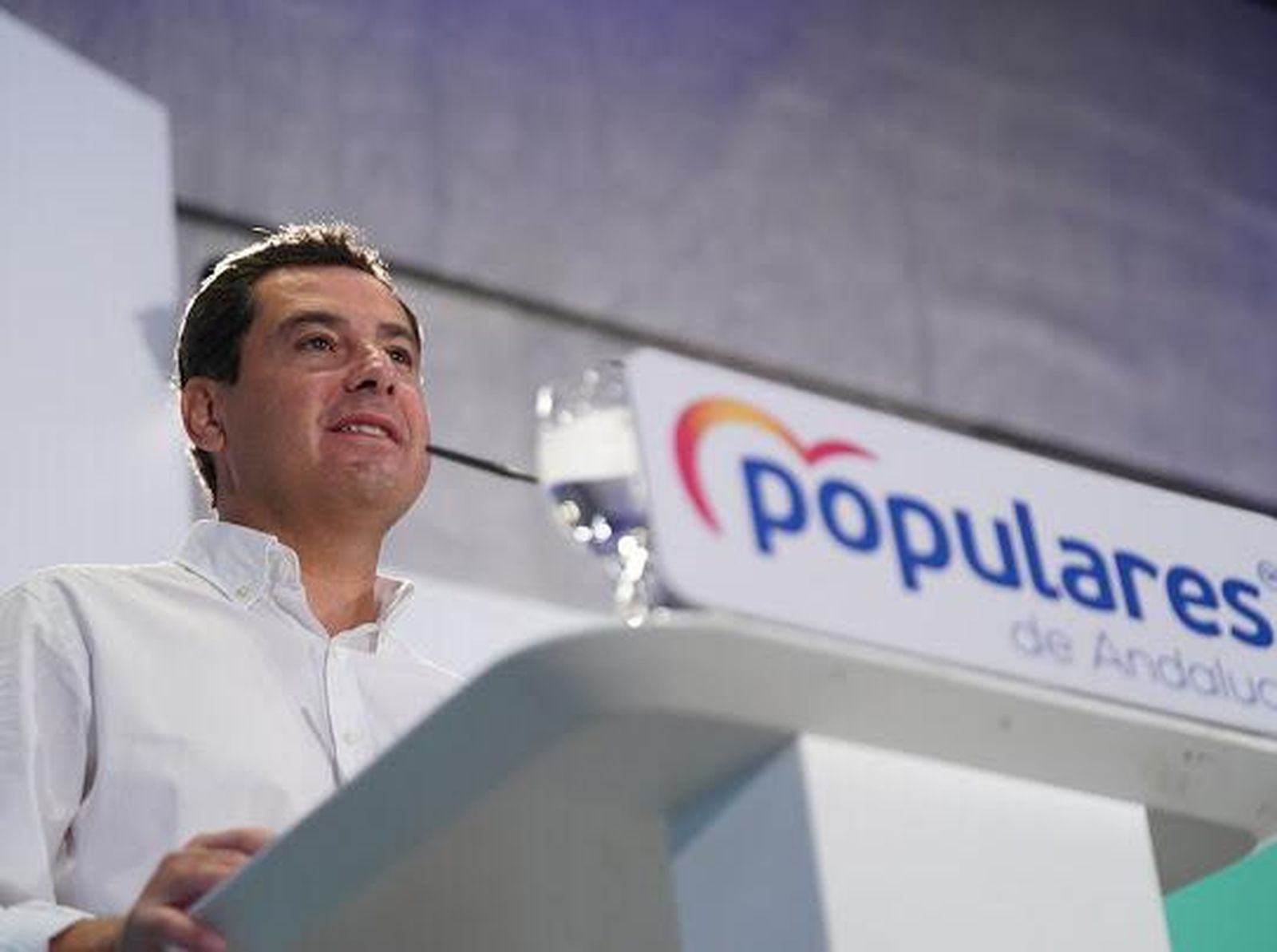 Moreno en el Consejo de Alcaldes del PP andaluz celebrado este sábado en Málaga.