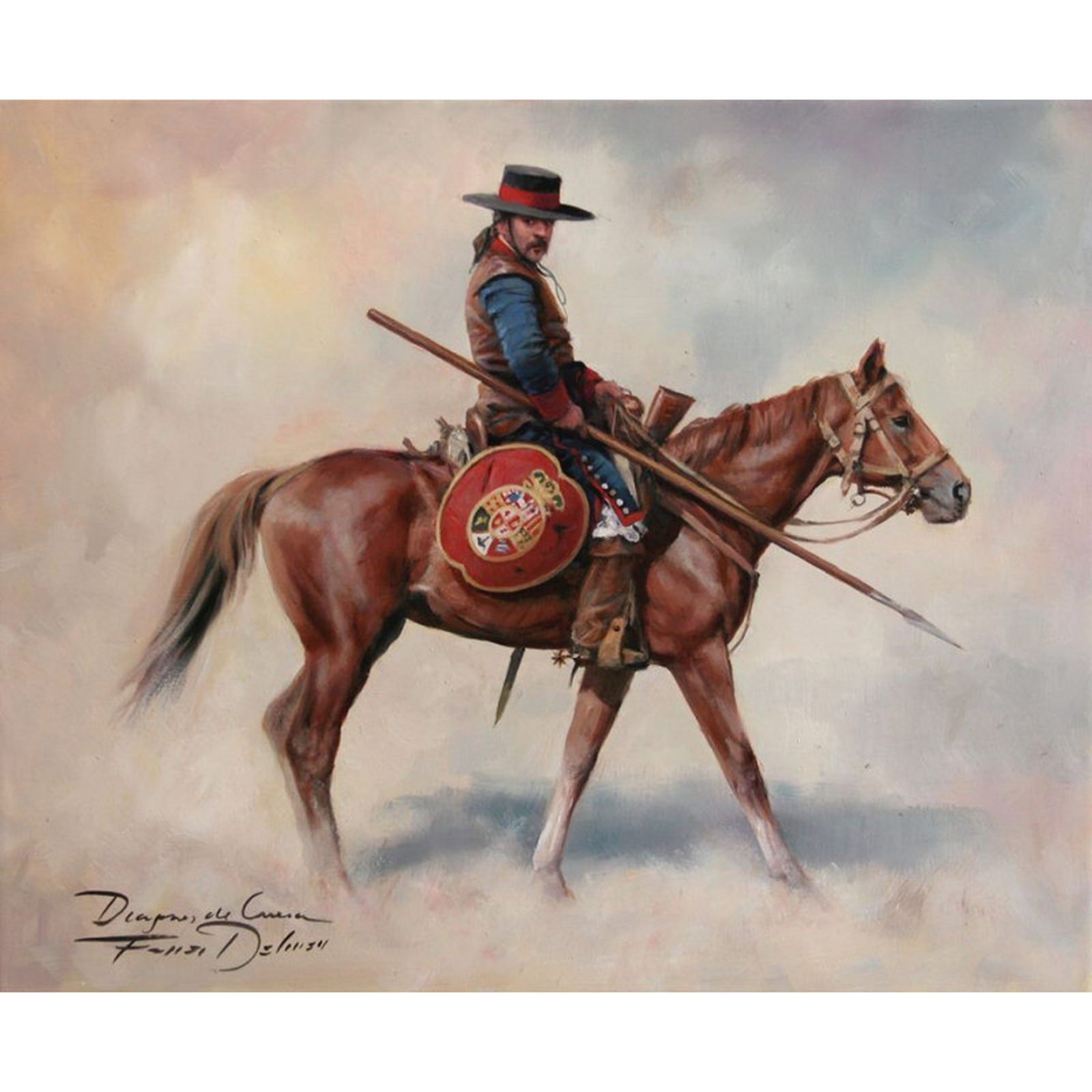 ‘Dragón de cuera’, de Augusto Ferrer-Dalmau. Así lucían los soldados españoles de la frontera. Cortesía de Augusto Ferrer-Dalmau.