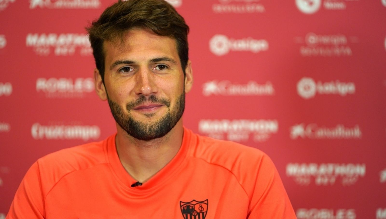 Franco Vázquez, durante su entrevista en Lagos a los medios del club.