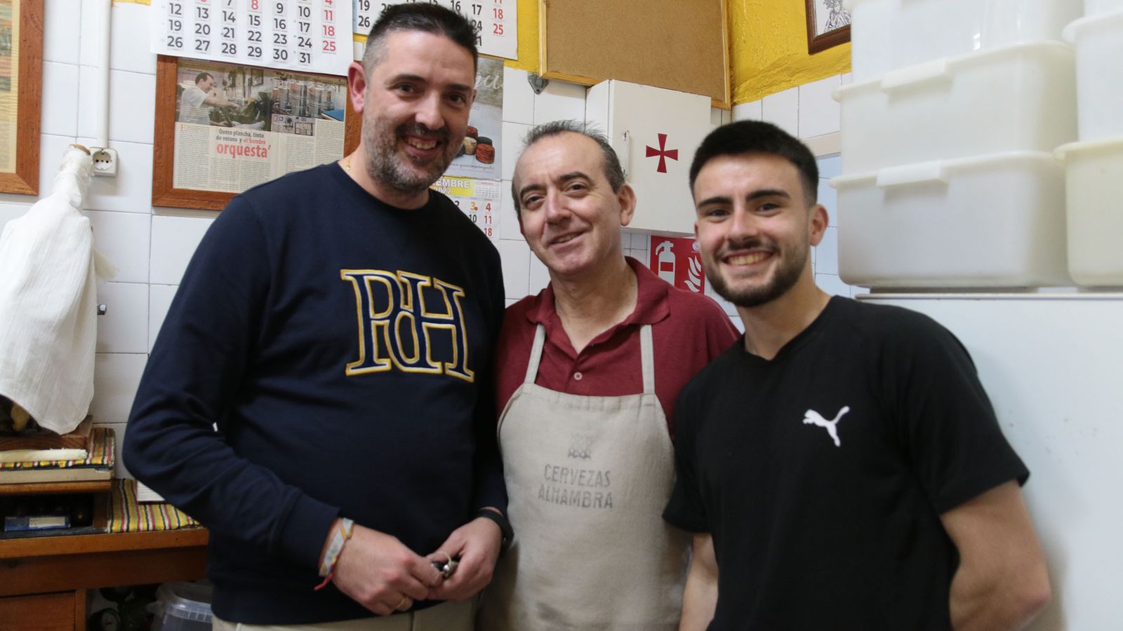 Francisco Salada con Pepe y Daniel Morata