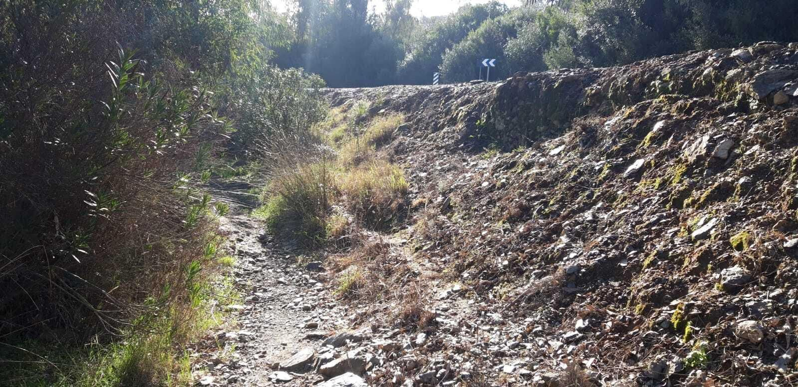 Iremos varios kilómetros con la carretera al lado.