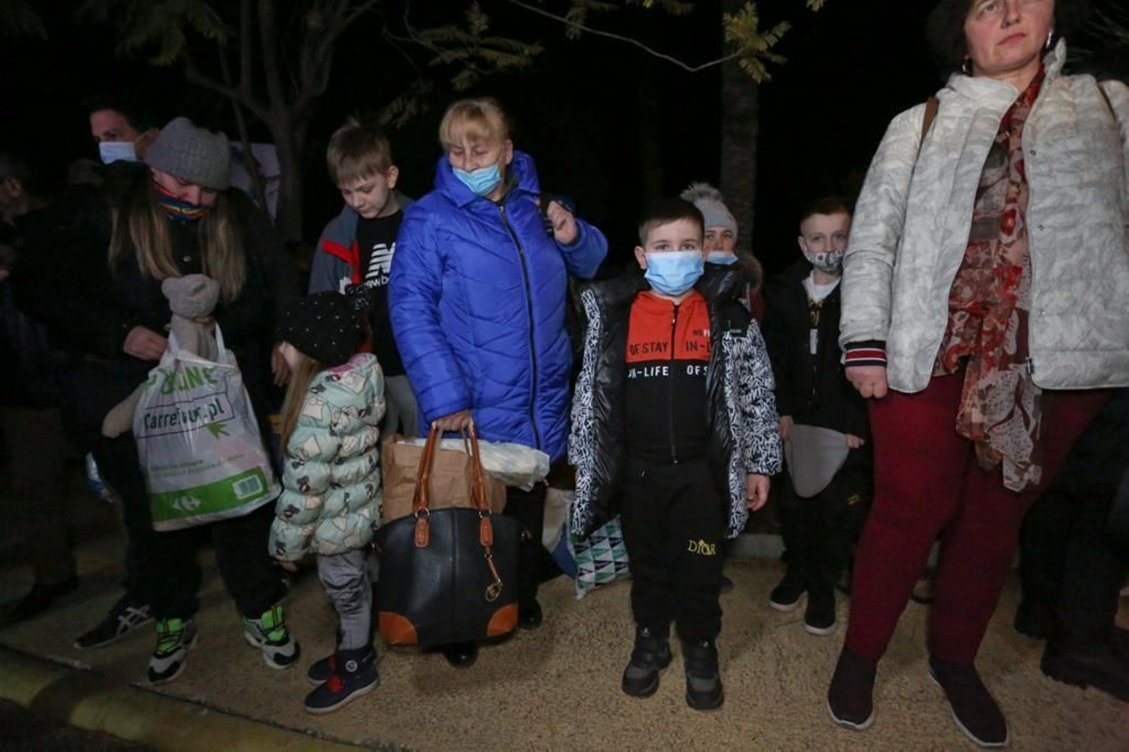 La llegada a Málaga del autobús con 47 ucranianos, en fotos