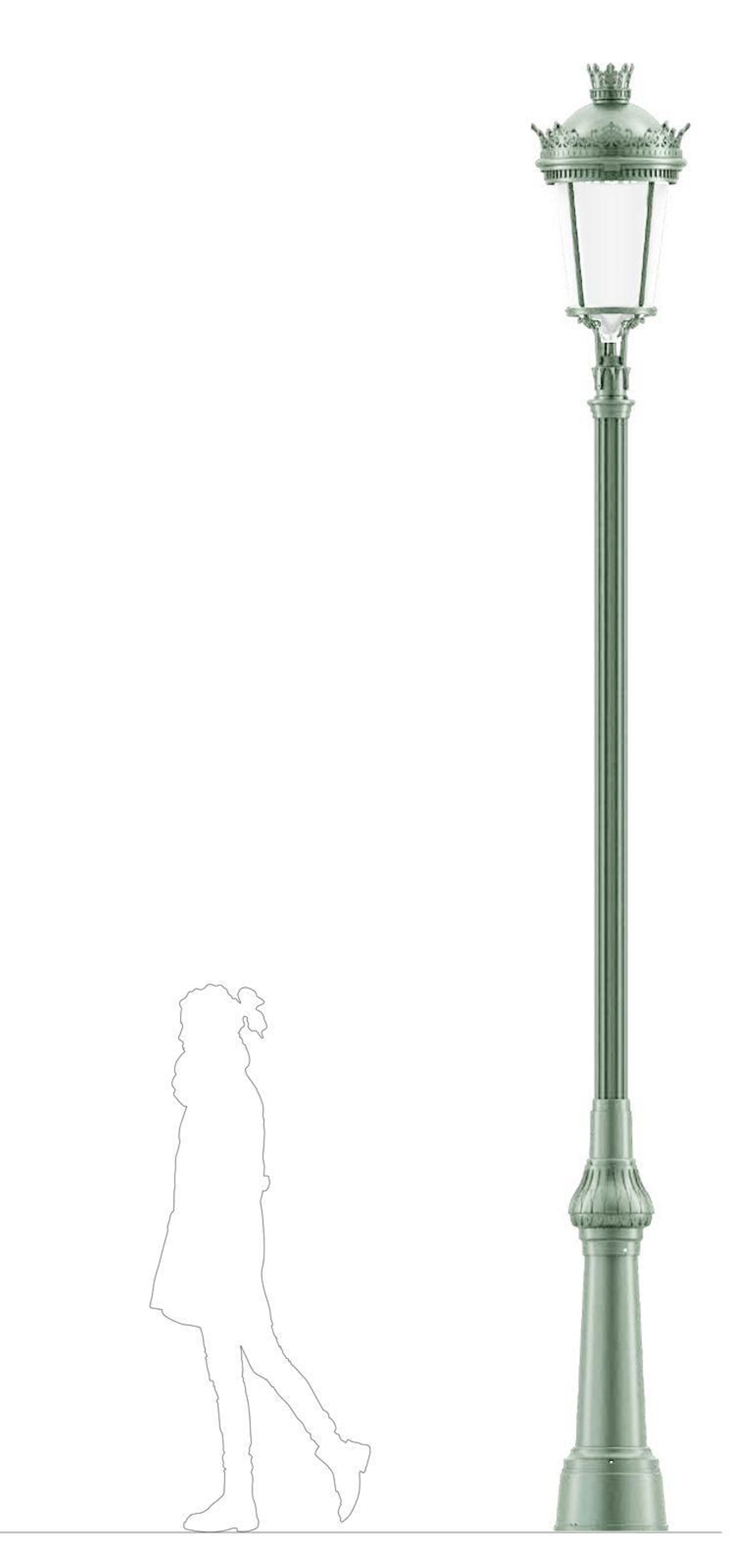 Recreación de las farolas con las que contará este parque.