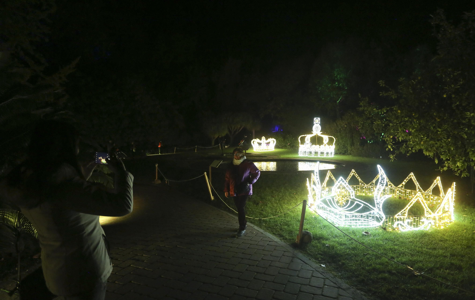 Las luces del Jardín Botánico de Málaga esta Navidad, en fotos
