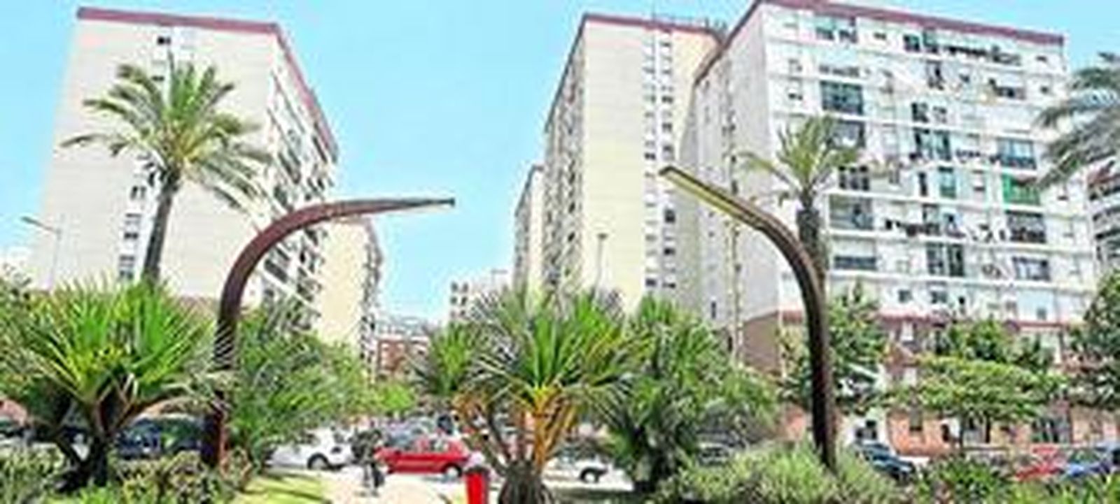 Panorámica de la barriada Guillén Moreno, tomada desde la avenida Juan Carlos I, en la actualidad.