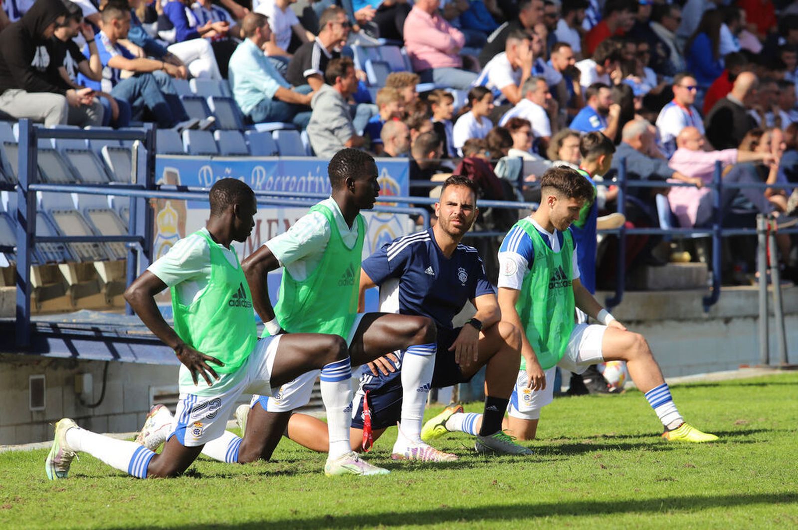 Edmilson, Mbaye, Rubén Betanzos (preparador físico) y Enric Martínez.