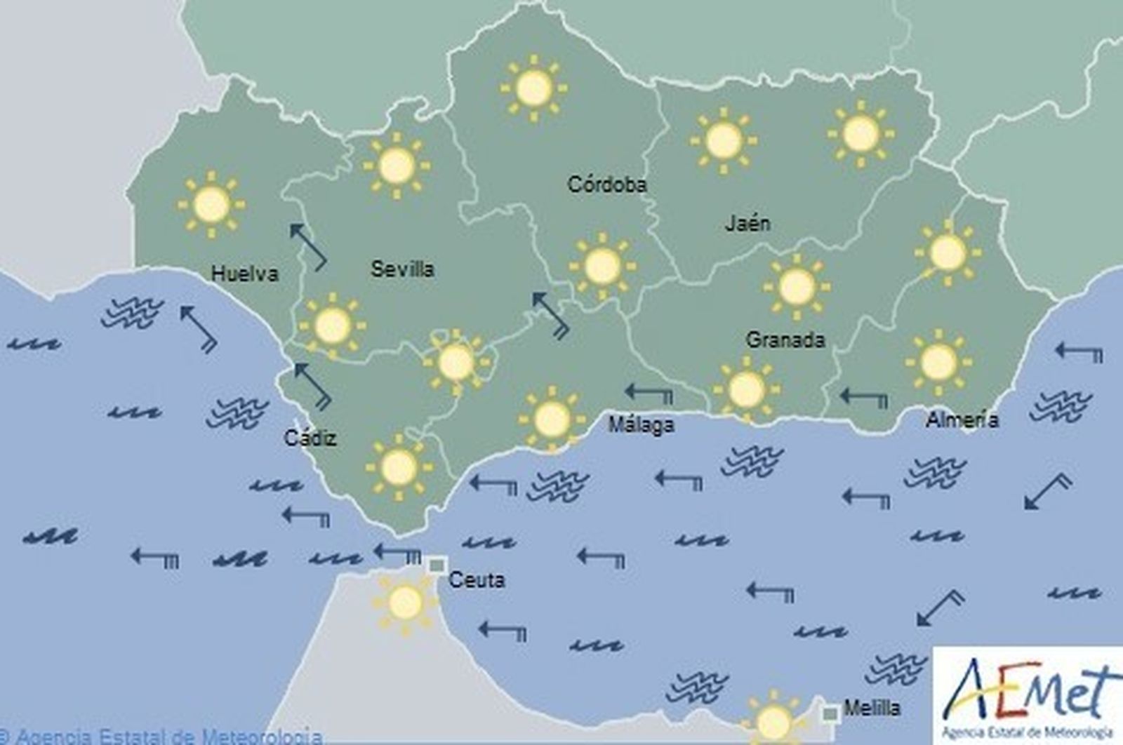 Previsión de Aemet para este martes.