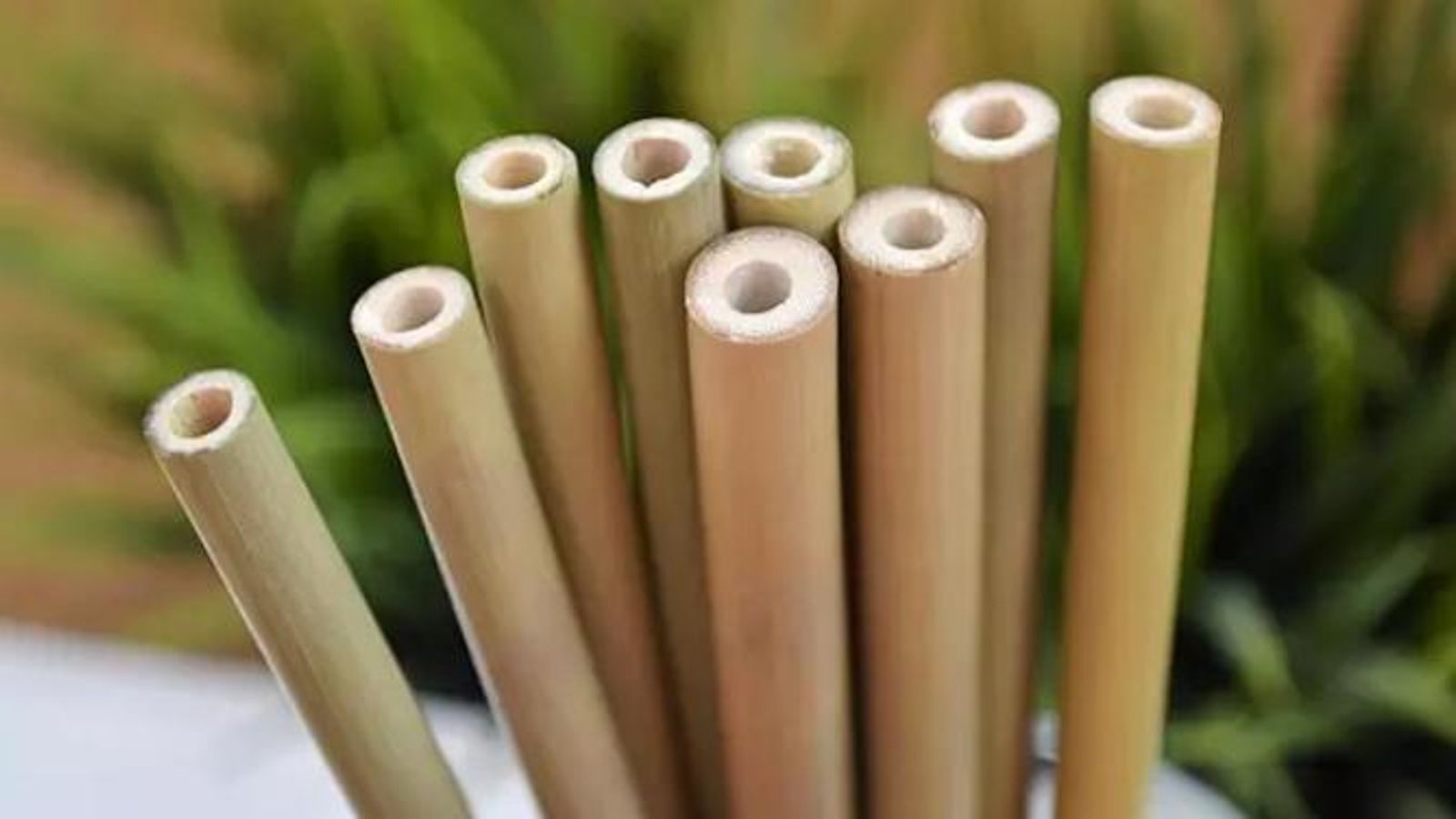 Pajitas de bambú reutilizables