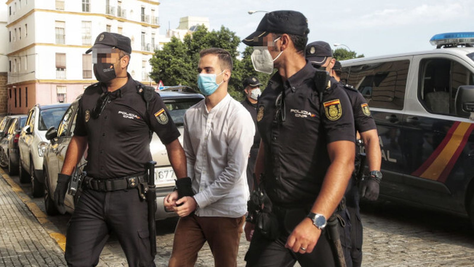 Antonio Núñez a su llegada a la Audiencia de Cádiz. Lourdes de Vicente
