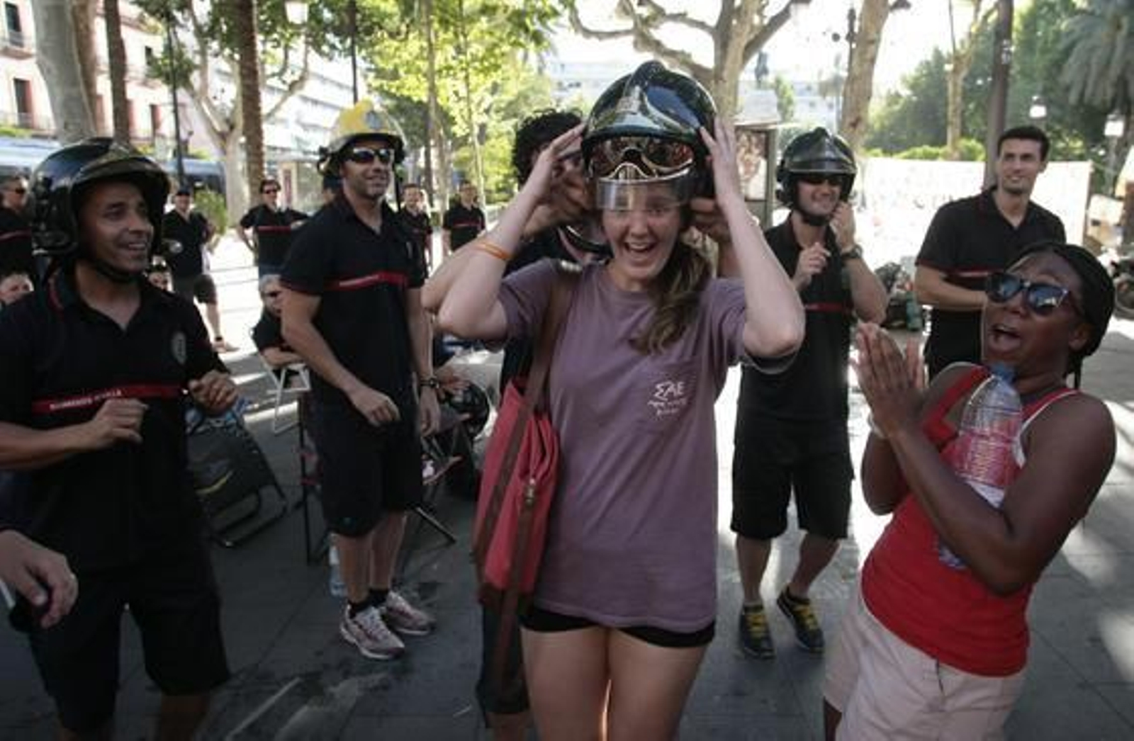 Los Bomberos, ante el Ayuntamiento