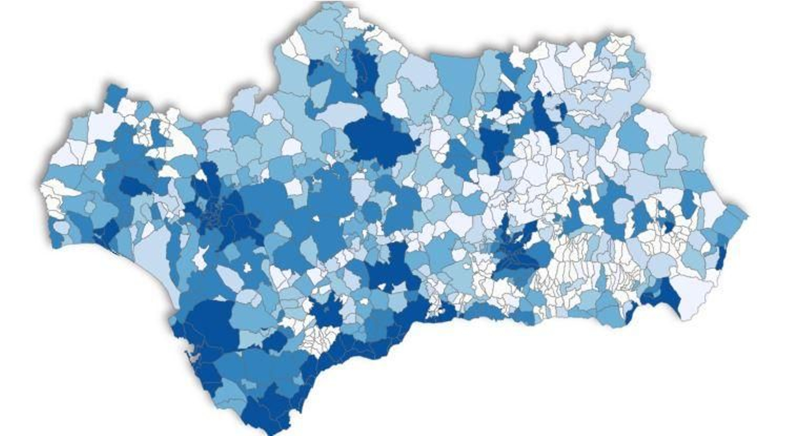 Mapa de renta en Andalucía.