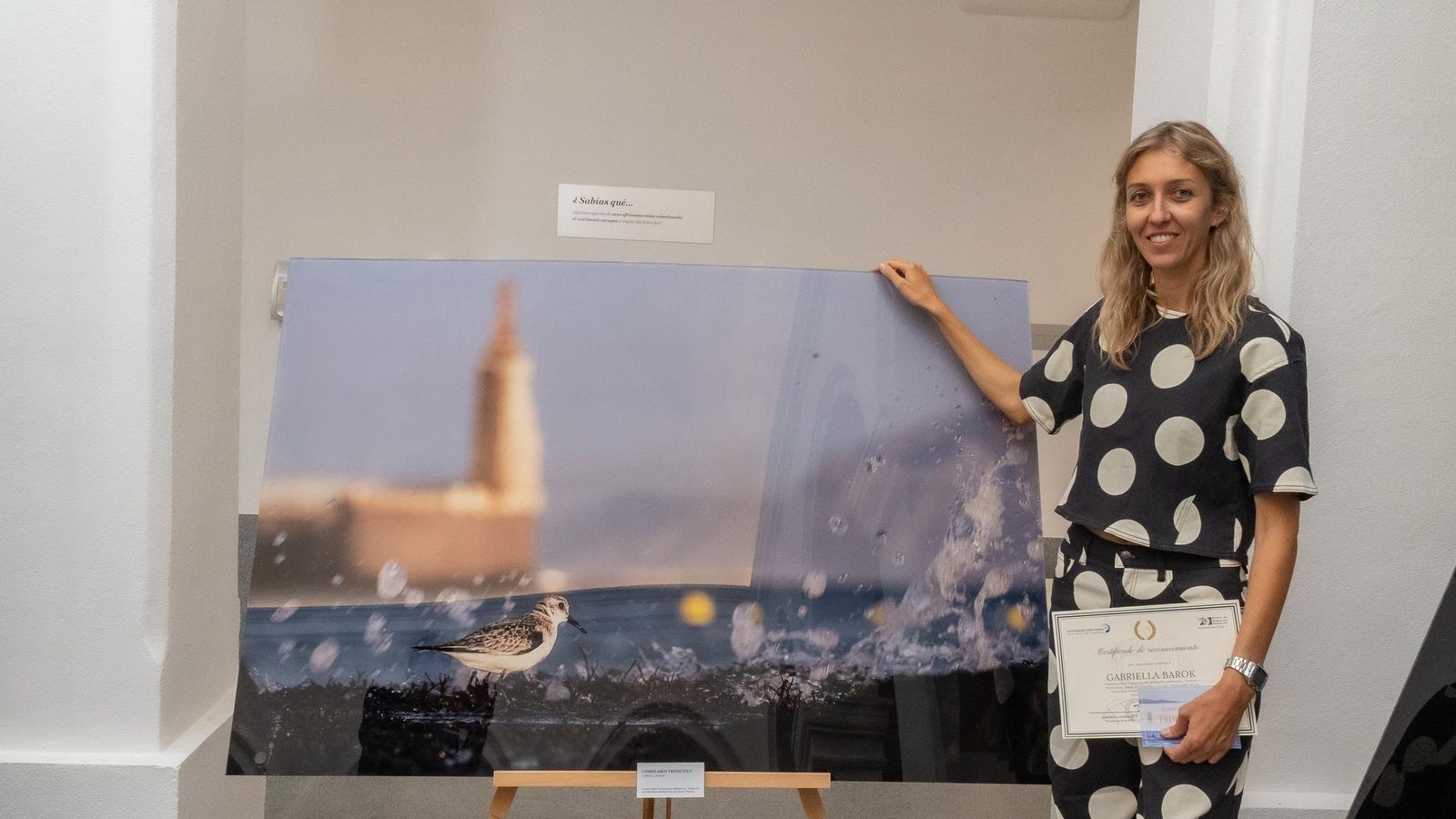 Gabriella Barok, con su fotografía premiada. Gabriella Barok, con su fotografía premiada.