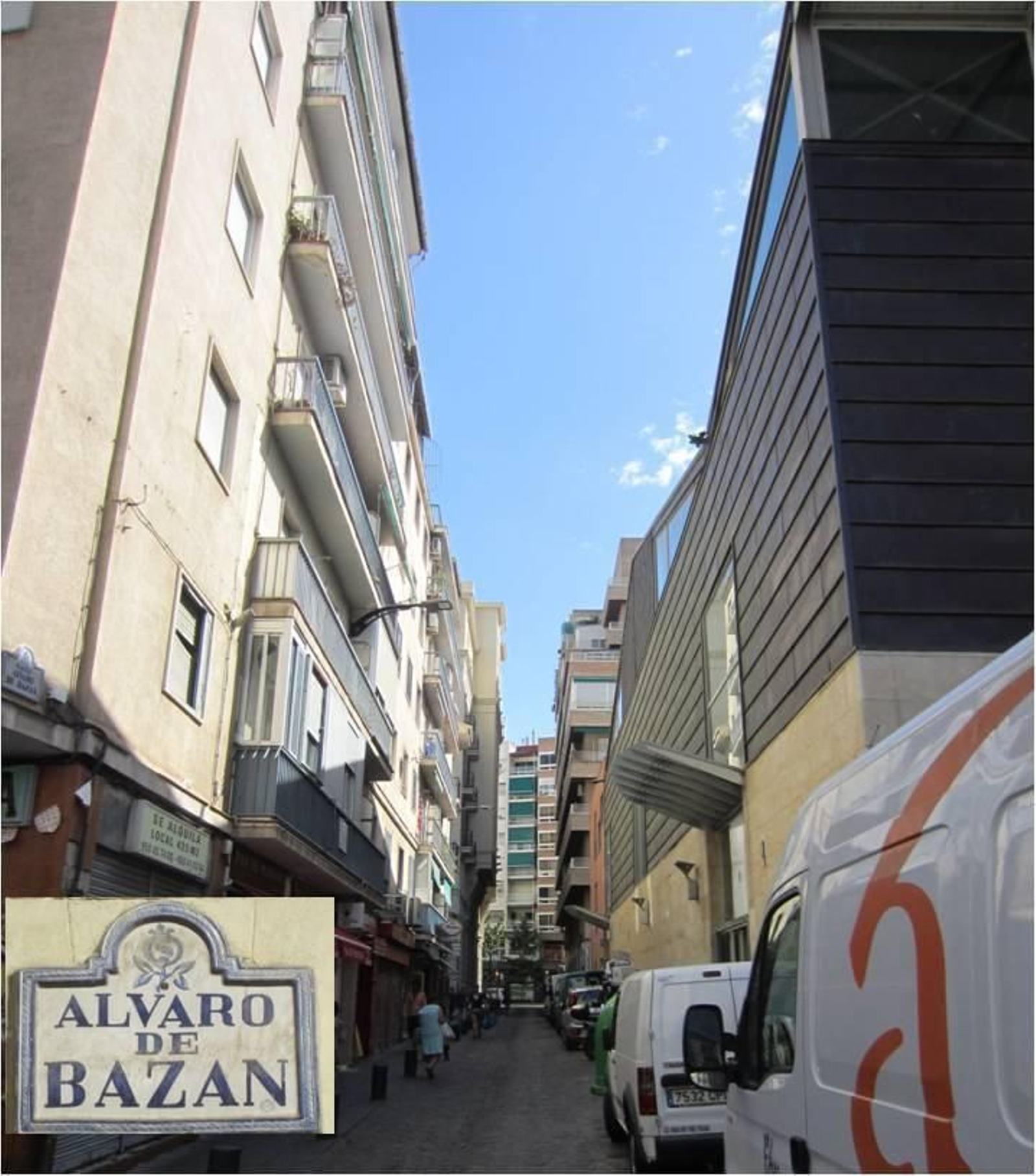 1 y 4. Placa de la calle dividida en dos tramos bautizada Álvaro de Bazán. 2. Estreno de la placa en la fachada del edificio del Banco Bilbao que recuerda el lugar en el que nació el nieto. 3. El Marqués de Santa Cruz fue el gran almirante de Felipe II.