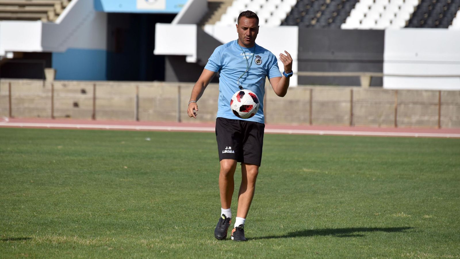 Jordi Roger, en un entrenamiento de la Balona de la campaña 2018-19