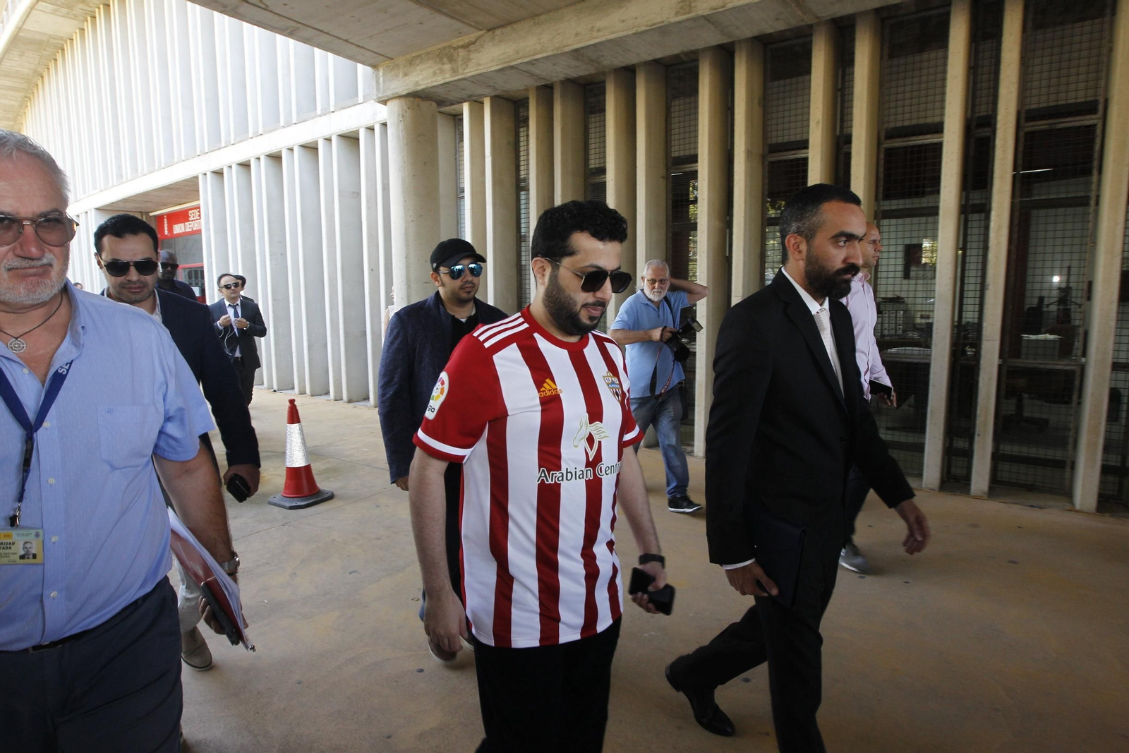 Turki al-Sheikh con Mohamed El Assy en una de sus tres visitas a Almería