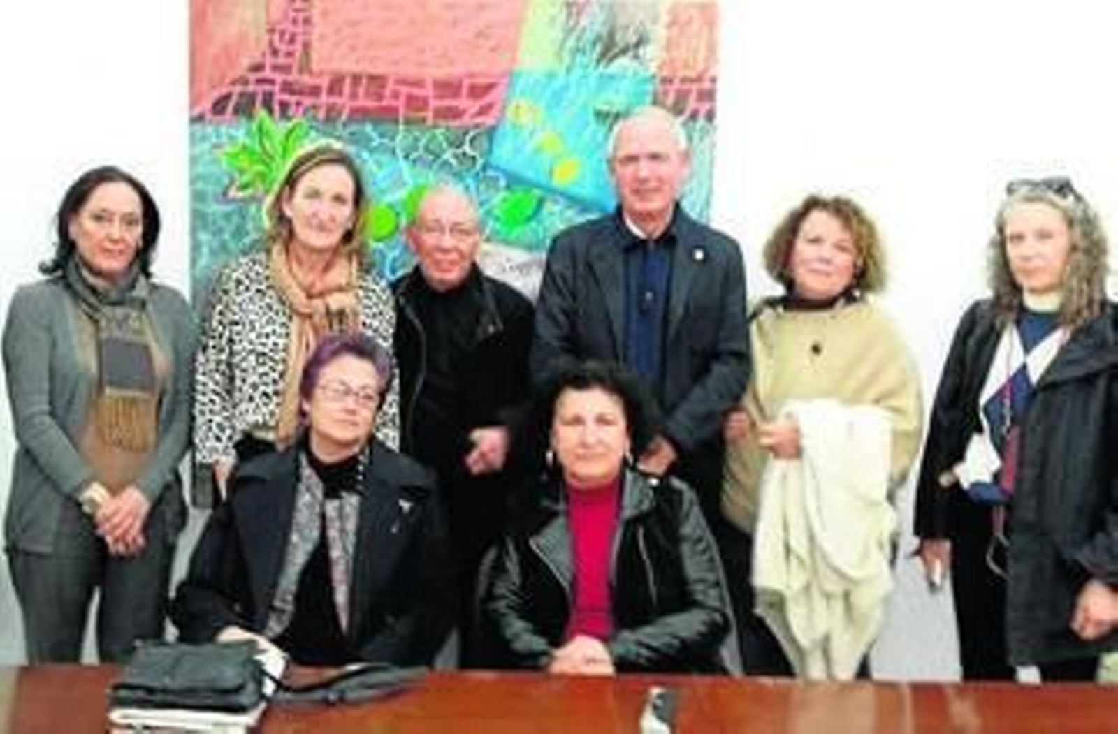 María del Mar Sánchez Estrella con Salvador Távora y Paco Casero, ayer.