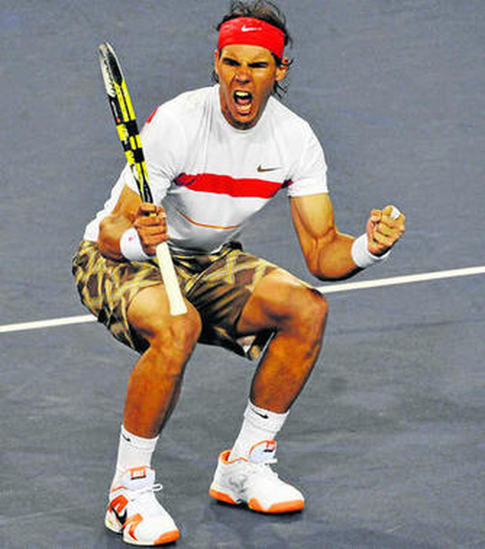 Rafael Nadal celebra un punto logrado ante Berdych.