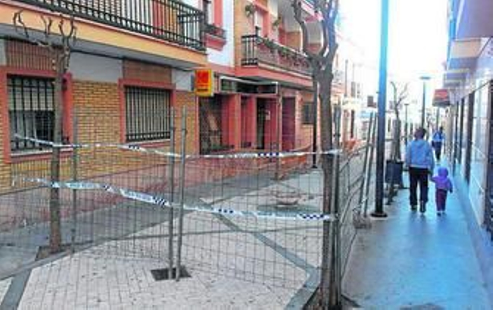 Zona acordonada donde se produjo el desprendimiento.