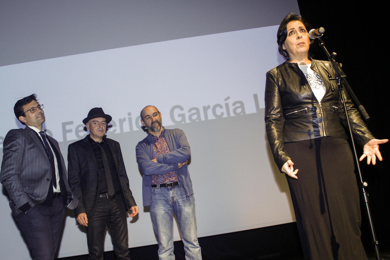 Aurora Carbonell, viuda de Enrique Morente, en la presentación de 'Omega' en el Centro Lorca.