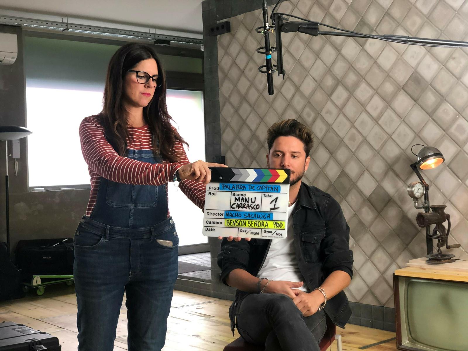 Un momento del rodaje con la intervención de Manuel Carrasco.